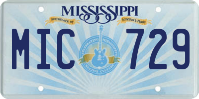 MS license plate MIC729