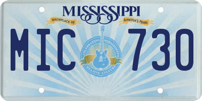 MS license plate MIC730