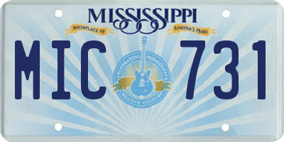 MS license plate MIC731