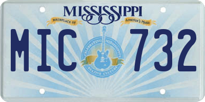 MS license plate MIC732