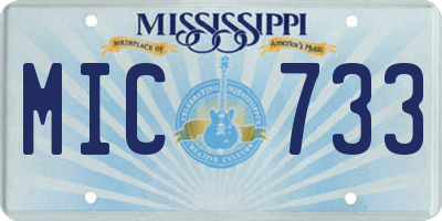 MS license plate MIC733