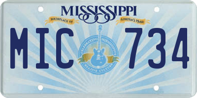 MS license plate MIC734