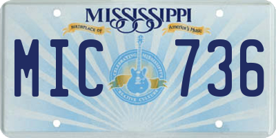 MS license plate MIC736