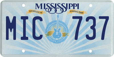 MS license plate MIC737