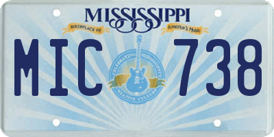 MS license plate MIC738