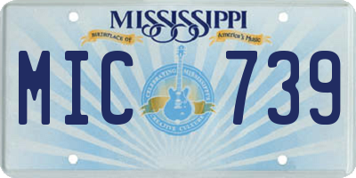 MS license plate MIC739
