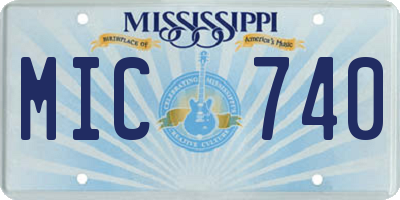 MS license plate MIC740