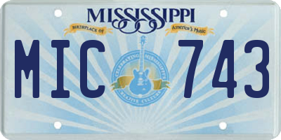 MS license plate MIC743