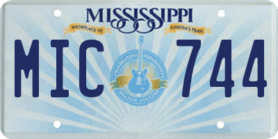 MS license plate MIC744