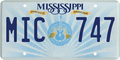 MS license plate MIC747