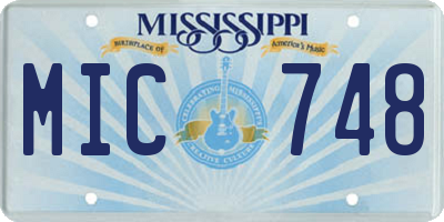 MS license plate MIC748