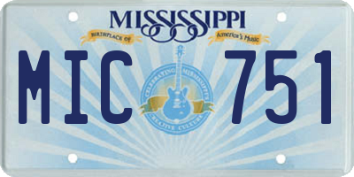 MS license plate MIC751