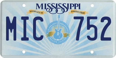 MS license plate MIC752