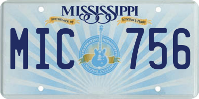 MS license plate MIC756