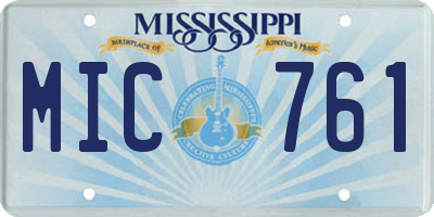 MS license plate MIC761
