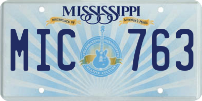 MS license plate MIC763