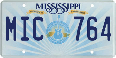 MS license plate MIC764