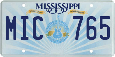 MS license plate MIC765