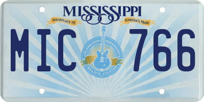 MS license plate MIC766