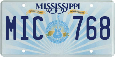 MS license plate MIC768