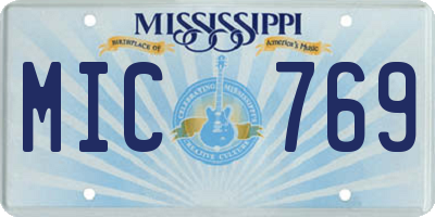 MS license plate MIC769