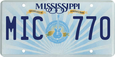 MS license plate MIC770