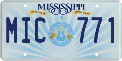 MS license plate MIC771