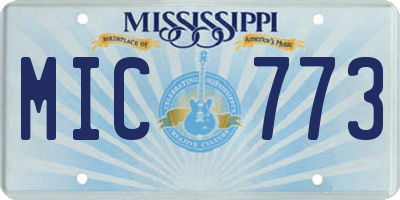 MS license plate MIC773