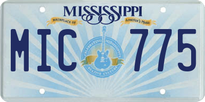 MS license plate MIC775