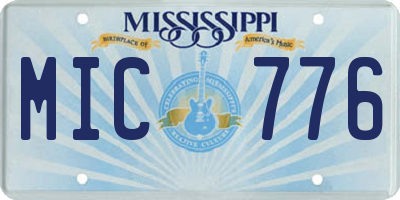 MS license plate MIC776