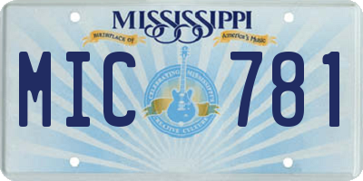 MS license plate MIC781