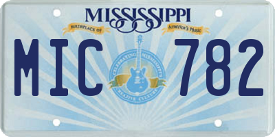 MS license plate MIC782