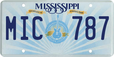 MS license plate MIC787