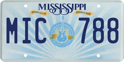MS license plate MIC788