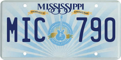 MS license plate MIC790