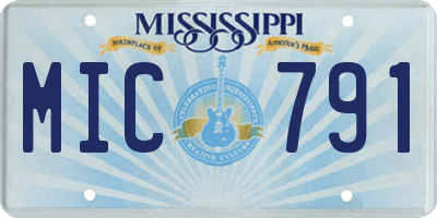 MS license plate MIC791