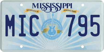 MS license plate MIC795