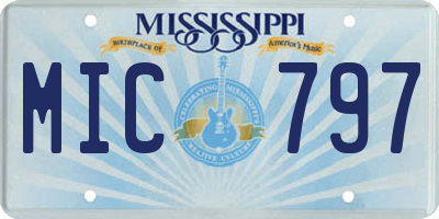 MS license plate MIC797