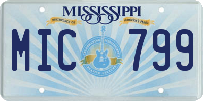 MS license plate MIC799