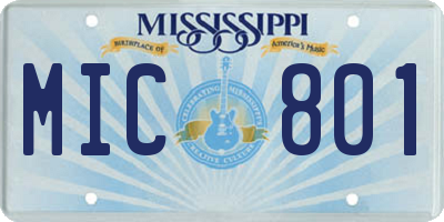 MS license plate MIC801