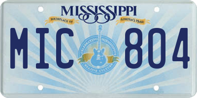 MS license plate MIC804