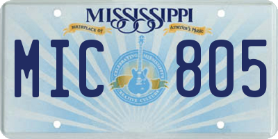 MS license plate MIC805