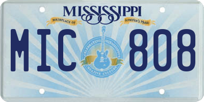 MS license plate MIC808
