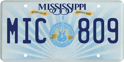 MS license plate MIC809