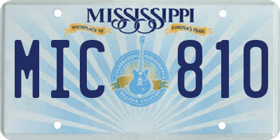 MS license plate MIC810