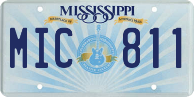 MS license plate MIC811