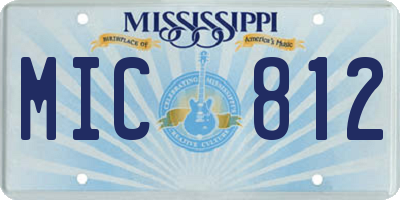 MS license plate MIC812
