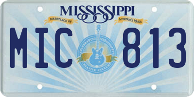 MS license plate MIC813