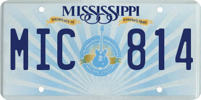 MS license plate MIC814