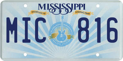 MS license plate MIC816